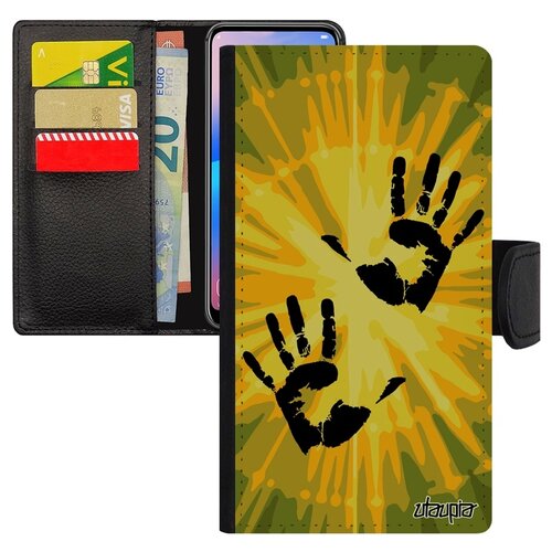 фото Чехол-книжка на мобильный samsung galaxy s10e, "отпечаток ладони" rasta радуга utaupia