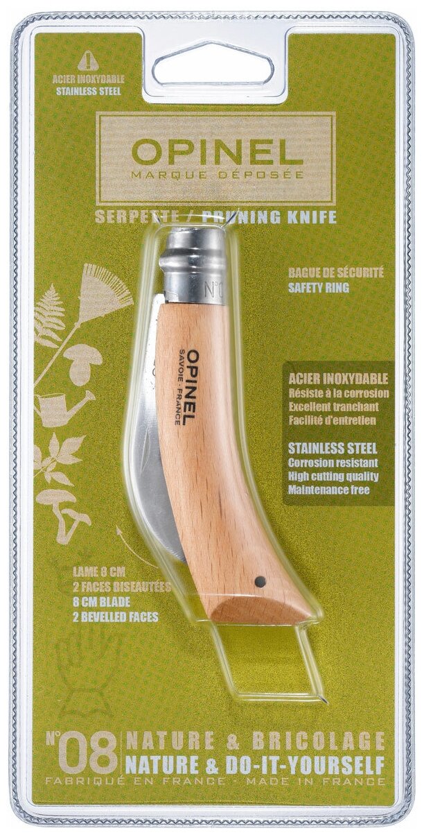 Нож Opinel серии Nature №08 садовый, серповидный 000656 Opinel 656 - фотография № 2