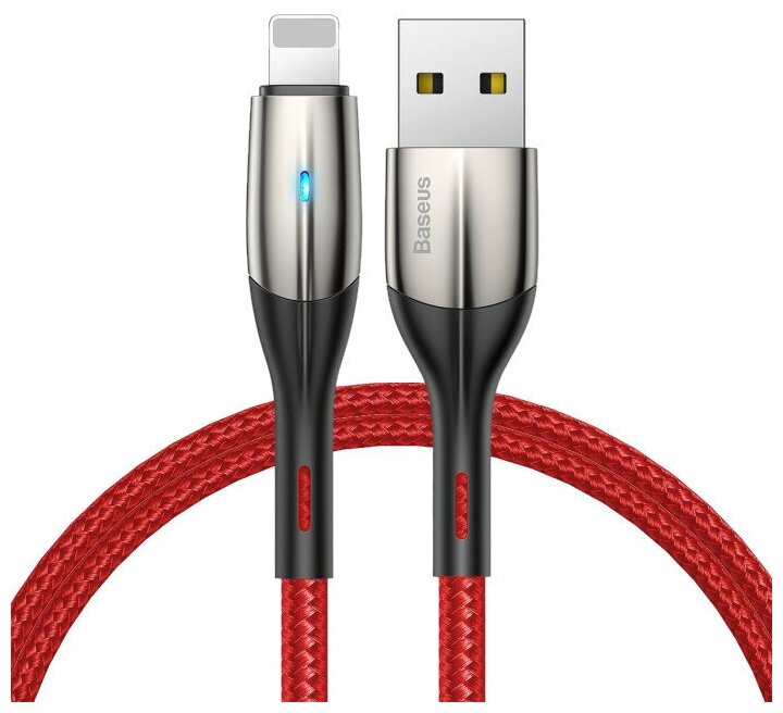 Кабель USB - Lightning 1м Baseus Horizontal Data Cable - Красный (CALSP-B09)