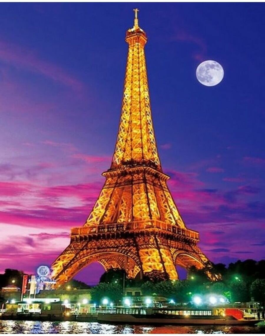 Алмазная мозаика на подрамнике 40х50 Эйфелева Башня Париж