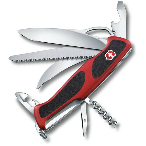 Мультитул брелок VICTORINOX RangerGrip 57 hunter красный/черный