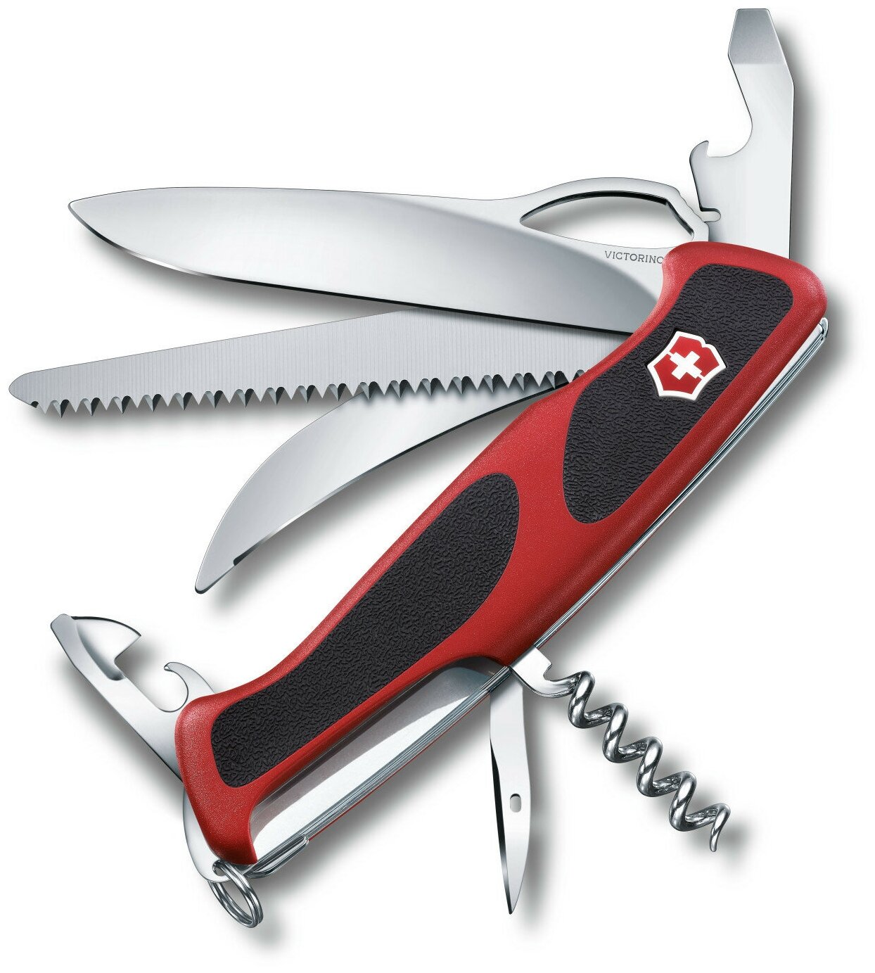 Нож Victorinox RangerGrip 57 Hunter, 130 мм, 13 функций, красный с черным, шт