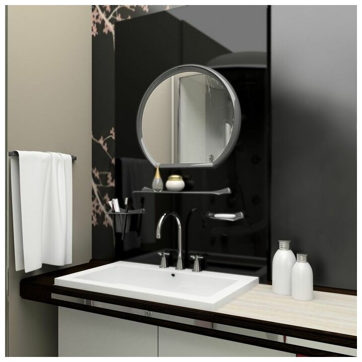 BEROSSI Набор для ванной комнаты Verona, цвет металлик - фотография № 2