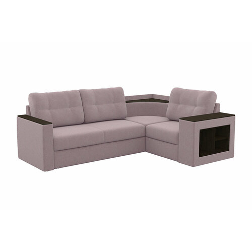 Диван угловой Элегия ЗНД дельфин с полкой светло-розовый 256x185x95 см