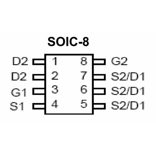 Микросхема AO4926 N-Channel MOSFET 30V 7.3A SOIC8 тестовый зажим soic8 sop8 ch341a 24 25 серия eeprom flash bios usb адаптер 1 8 в адаптер soic8 модуль программатора адаптера soic8