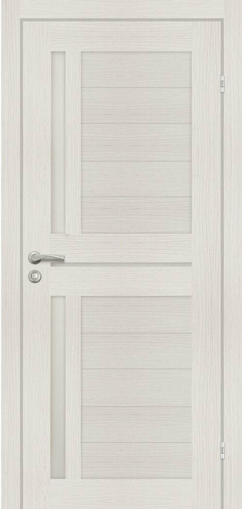 фото Олови дверь межкомнатная М7 Орегон со стеклом экошпон Дуб белый / OLOVI дверное полотно без притвора Орегон со стеклом 2000х600х35мм экошпон Дуб белый