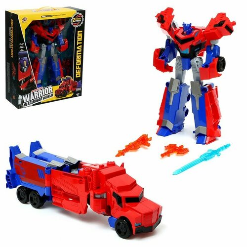 Робот «Автобот», трансформируется, цвет синий розовый, черный, желтый, белый, синий, красный, разноцветный, голубой