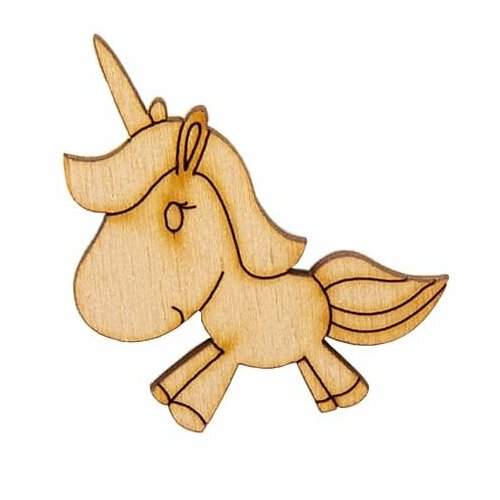 Заготовка из дерева Маленький единорог 4 х 3,5 см 2 штуки