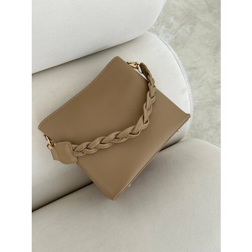 фото Сумка кросс-боди , фактура гладкая, бежевый нет бренда