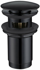 Донный клапан Abber для раковины, черный, матовый, AF0010B, с переливом