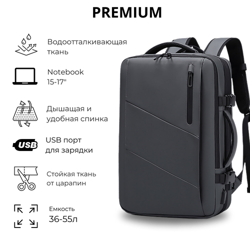 фото Рюкзак мужской городской повседневный с usb нет бренда