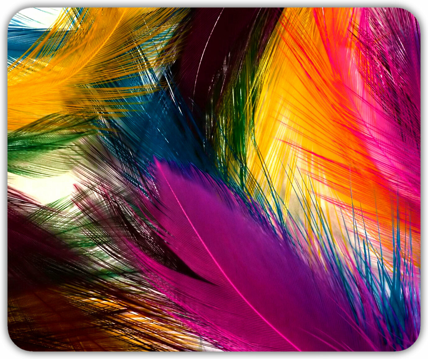 Коврик для мыши "Разноцветные перья" (24 x 20 см x 3 мм)