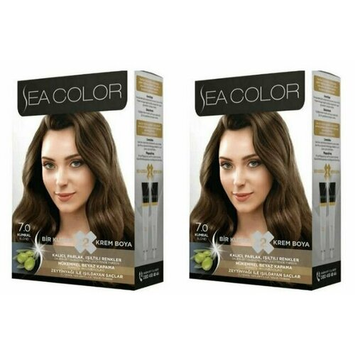 SEA COLOR HAIR DYE KIT Набор для окрашивания волос 7.0 Русый натуральный, 2 шт.