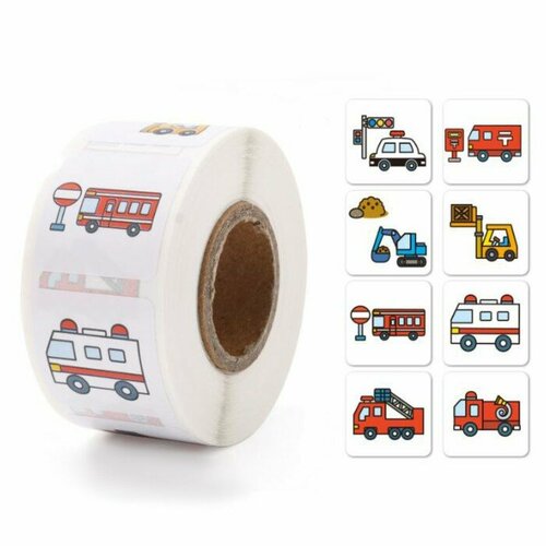 Наклейка бумага Служебный транспорт d 25 см 500 шт в рулоне 3х65х65 см 337₽