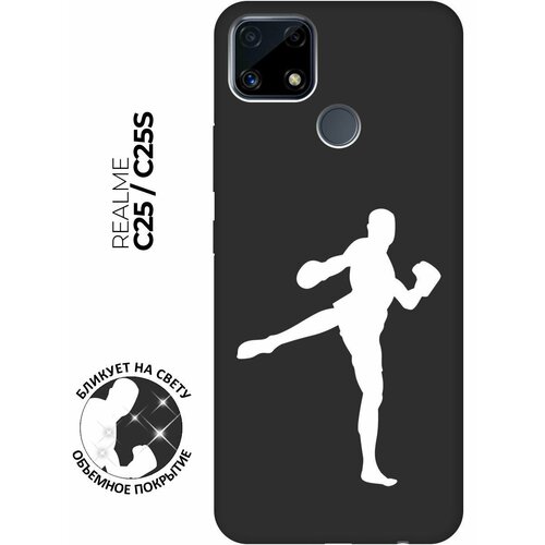 Матовый чехол Kickboxing W для Realme C25 / C25S / Рилми С25 / С25с с 3D эффектом черный матовый чехол introvert w для realme c25 c25s рилми с25 с25с с 3d эффектом черный