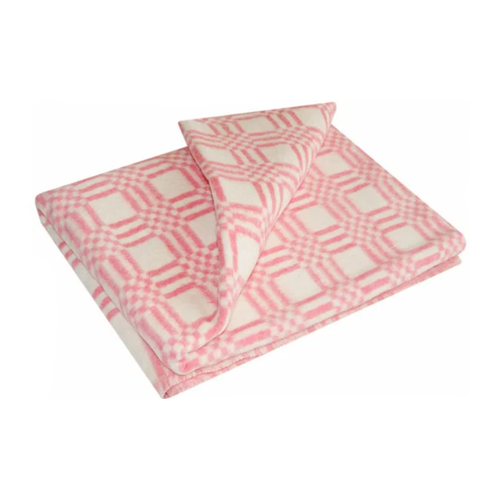 Одеяло хлопчатобумажное байковое детское комбинированная клетка, красное ПА