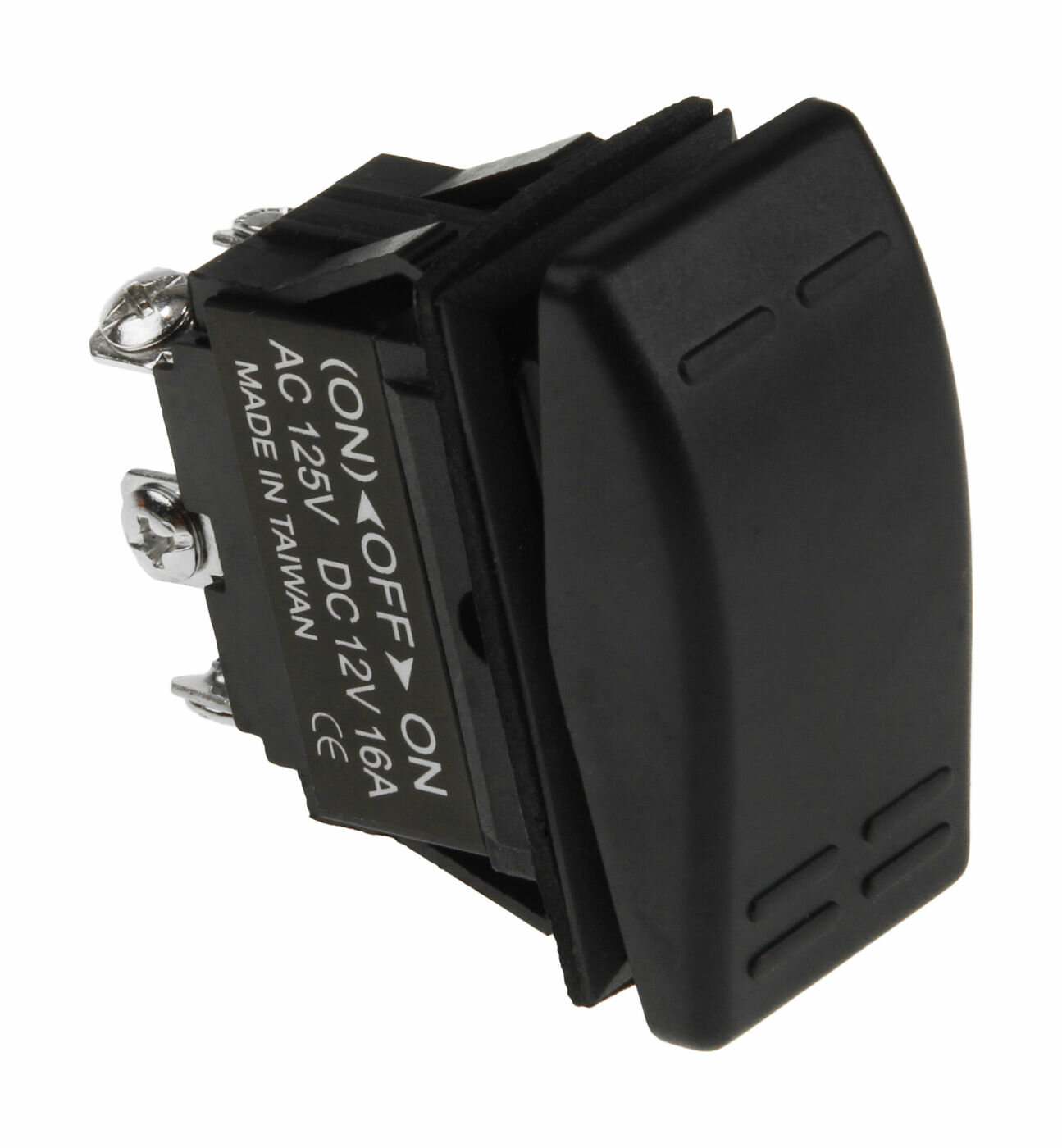 фото Переключатель трехпозиционный (ON)-OFF-ON 12 В/16А 6Р без фиксации 1 положения