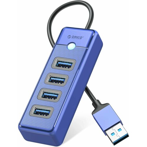 Концентратор ORICO USB-A с 4x USB-A, синий (ORICO-PW4U-U3-015-BL-EP) usb концентратор orico w5ph4 u3 черный