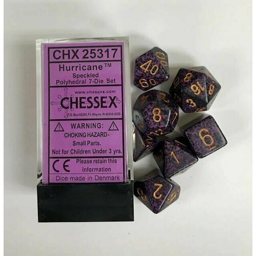 Набор кубиков для настольных ролевых игр (Dungeons and Dragons, DnD, D&D, Pathfinder) - Chessex 7-dice set Hurricane