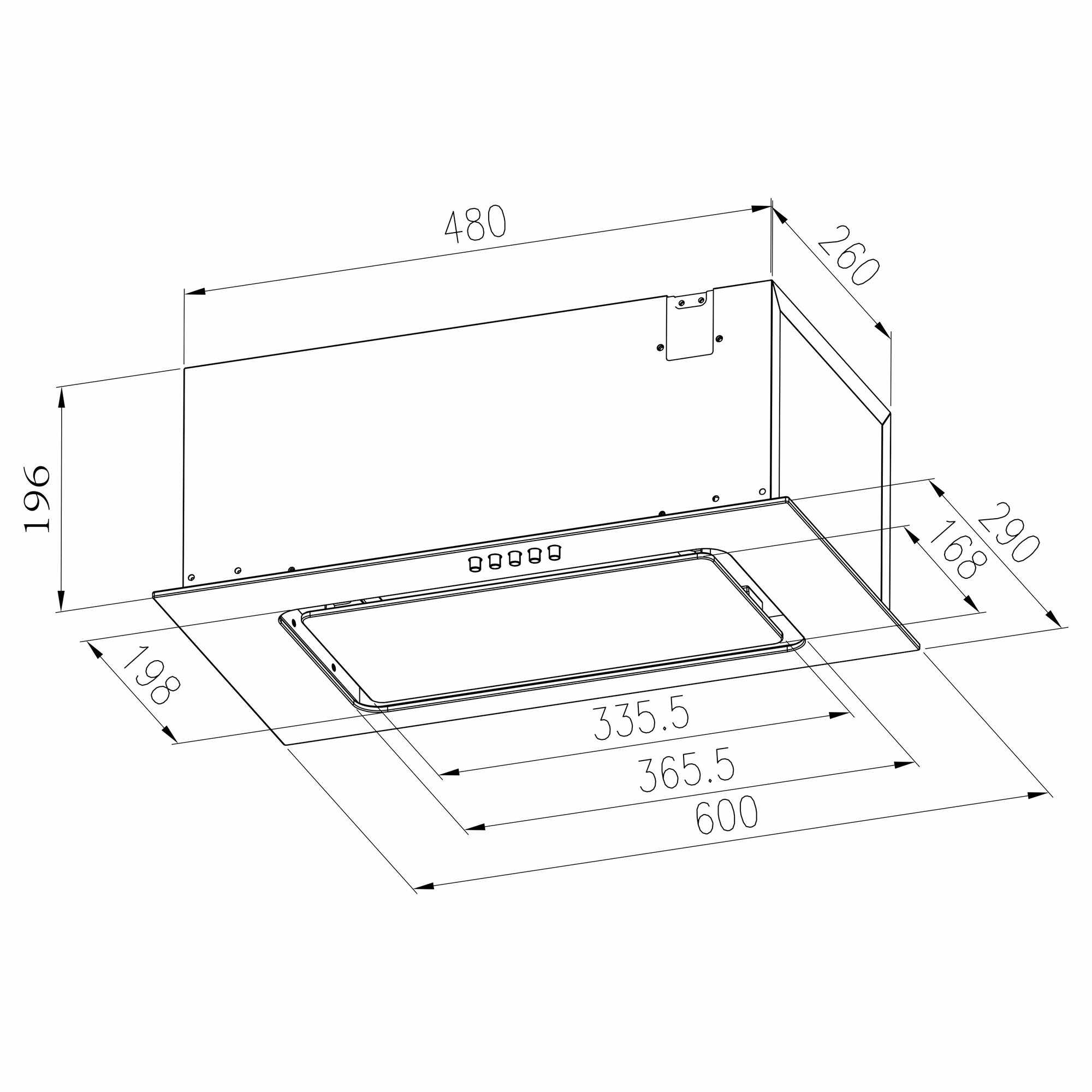 Полновстраиваемая вытяжка MEFERI INBOX60WH GLASS ULTRA, белый - фотография № 20