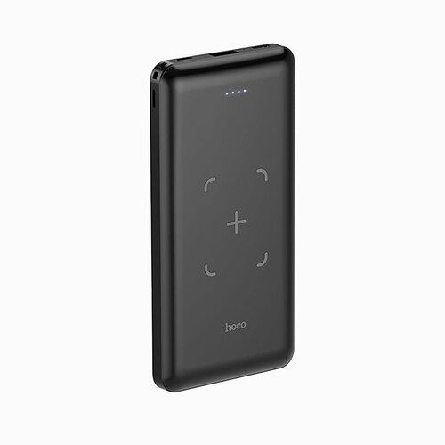 Внешний аккумулятор (Power Bank) для 10000mAh с беспроводной зарядкой (черный) портативный аккумулятор ross