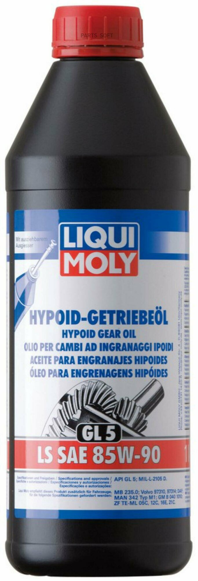 LIQUI MOLY 1410 Минеральное трансмиссионное масло Hypoid-Getrieb. LS 85W-90 GL-5 1л