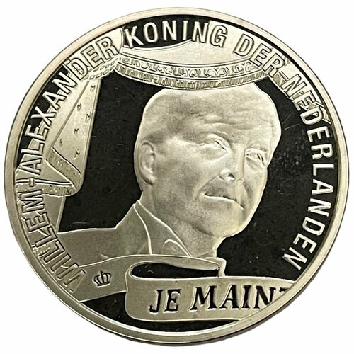 Нидерланды 10 евро 2013 г. (Коронация Короля Виллема-Александра) (Proof) (38 мм) нидерланды 2 евро 2014 вступление на престол короля виллема александра unc