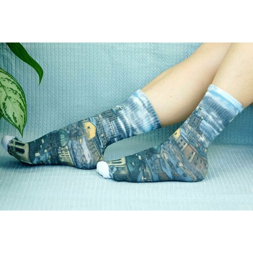 фото Носки шерстянки, размер 35/38, белый, серый