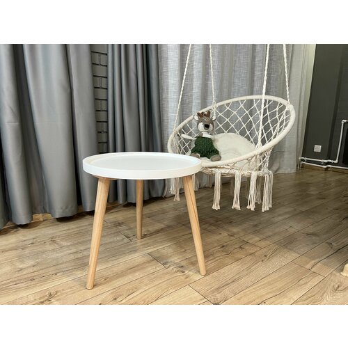 Журнальный столик Раунд круглый - черная столешница с черными ножками