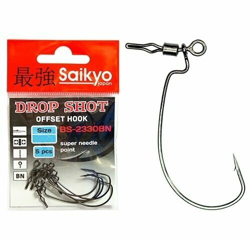 Крючки Saikyo BS-2330 Drop Shot BN №1/0 ( 1 упк. по 5шт.)