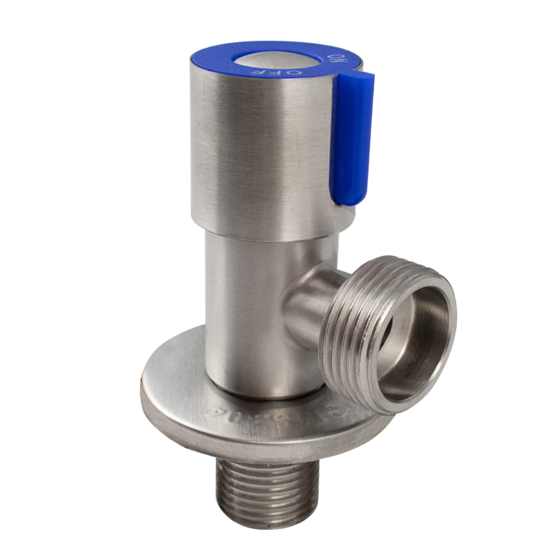 фото Кран шаровый угловой MAGNUS для воды из нержавеющей стали 1/2"х3/4".