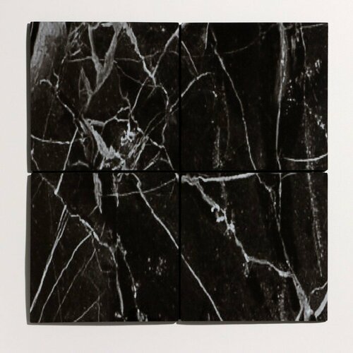 Панель самоклеящаяся 3030см мягкая мрамор черный 378₽