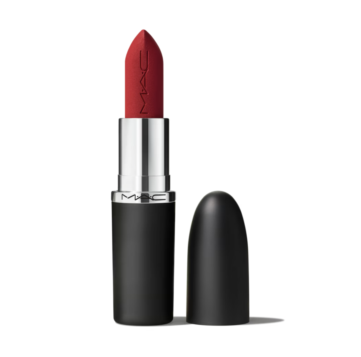 MAC помада для губ Matte Lipstick стойкая матовая, оттенок Ruby Woo (Новый дизайн 2024)