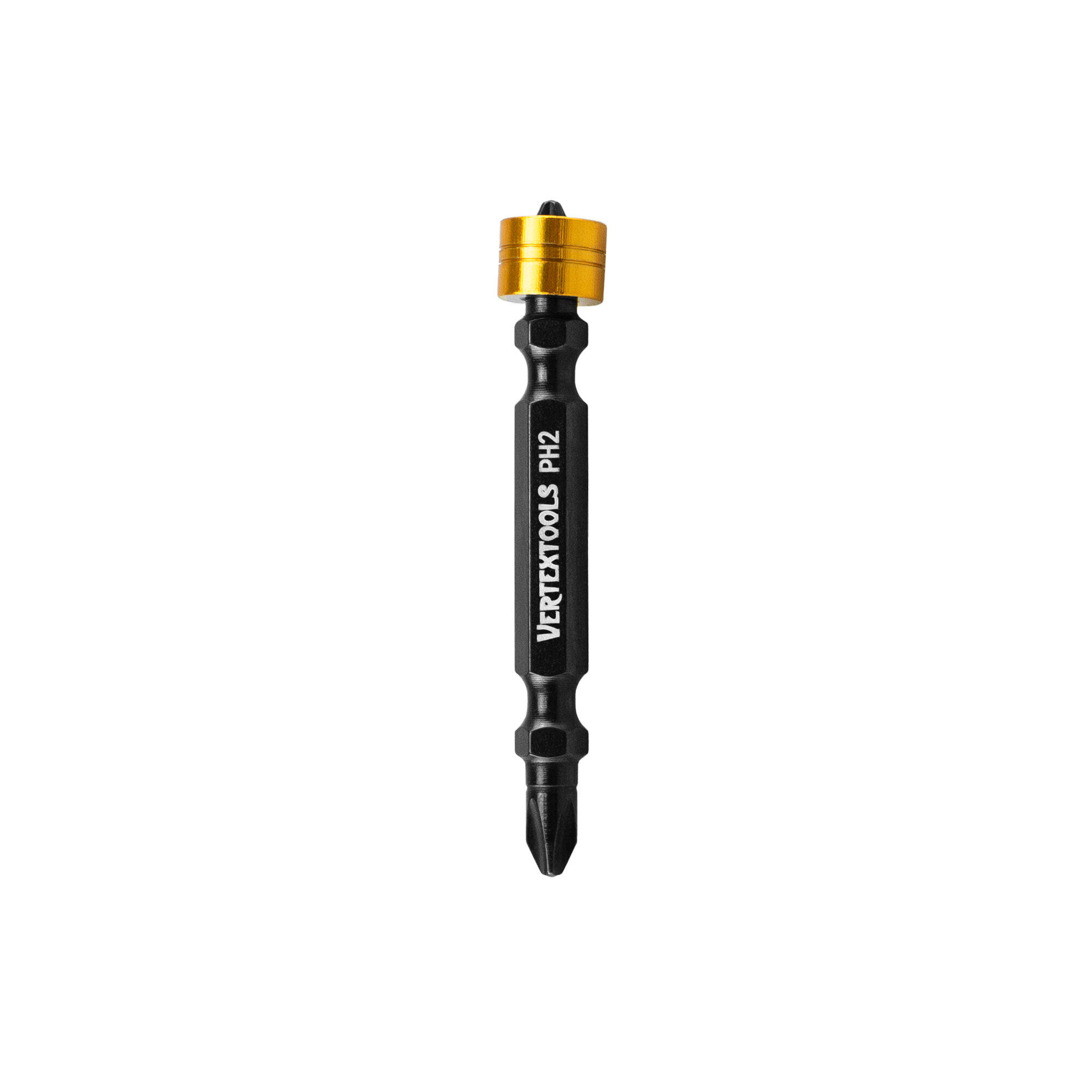 Бита двухсторонняя со съемным магнитным держателем Vertextools PH2 х 65мм 10 шт. — фото 1