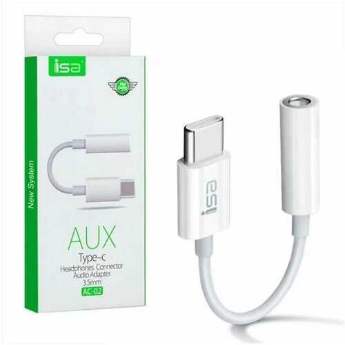 Переходник для наушников и гарнитуры Type-C- AUX 3.5 mm jack ISA AC-02 переходник micro usb на type c tc 004 isa