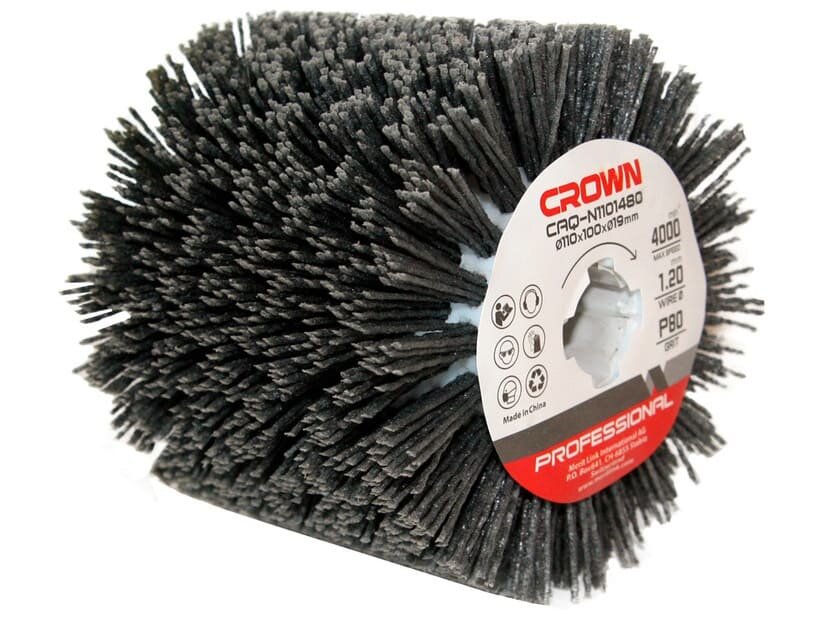Щетка нейлоновая для браширования Crown CAQ-N1101480 (110x100 мм, P80)