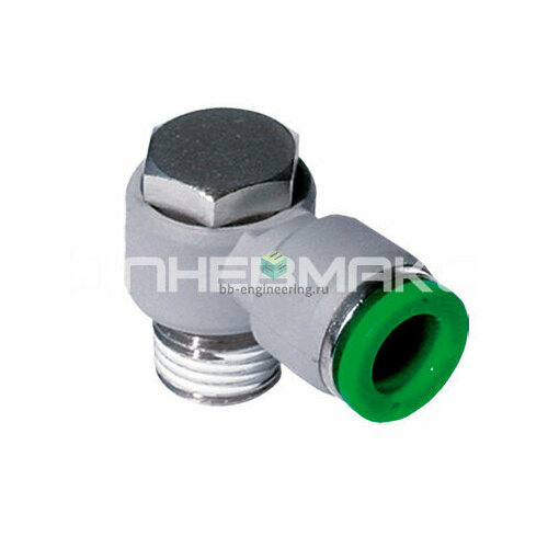 T15C0838 PNEUMAX - Штуцер угловой с серьгой с нар резьбой цанговый R38-8 мм 595₽