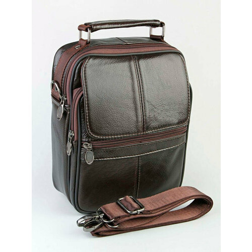 Сумка барсетка Skin Мужская сумка, барсетка О-001\996, фактура гладкая, коричневый сумка барсетка skin фактура гладкая коричневый