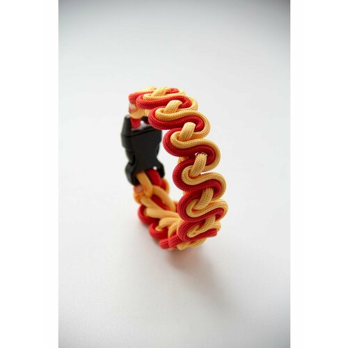 Плетеный браслет, размер 20 см, золотистый, красный