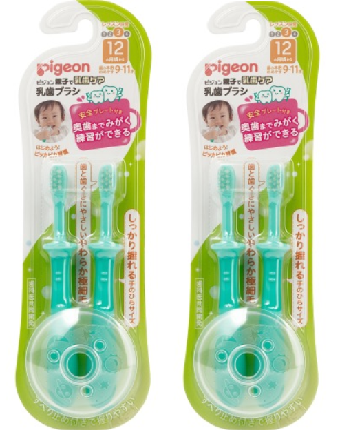 Набор зубных щеток Pigeon Шаг 3, для детей от 12 мес, 2 шт, 2 уп.