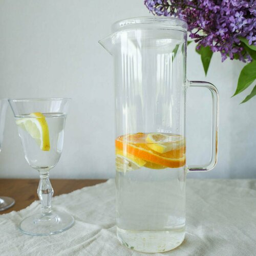 Кувшин стеклянный с крышкой 1400 мл для воды и лимонада 868₽