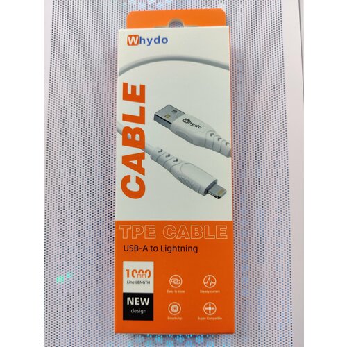 Кабель для Iphone Lightning Whydo 1м, 1.8А силикон мягкий белый