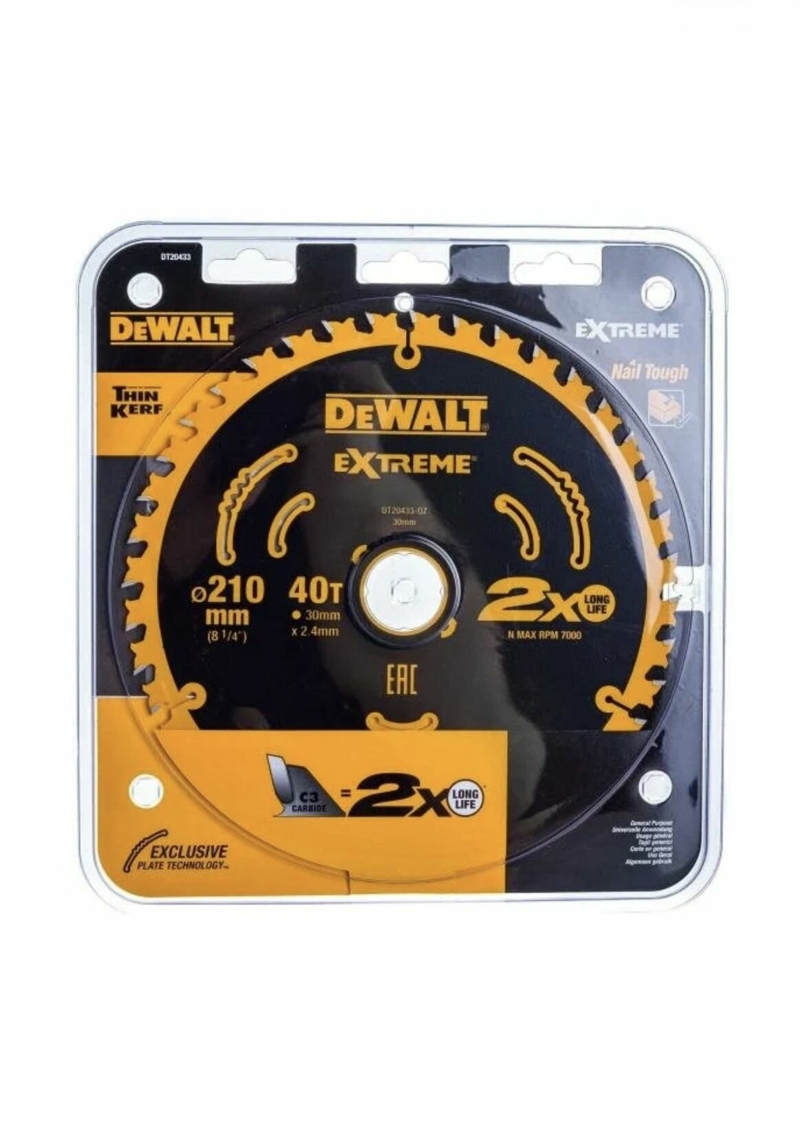 фото Диск пильный подереву DEWALT 210x30x48 зубов extreme