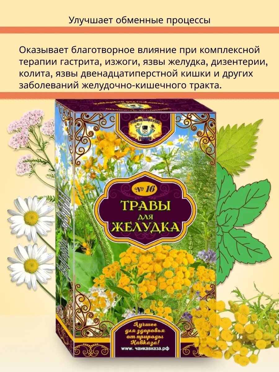 Травяной сбор фиточай Для Желудка 25 пакетиков