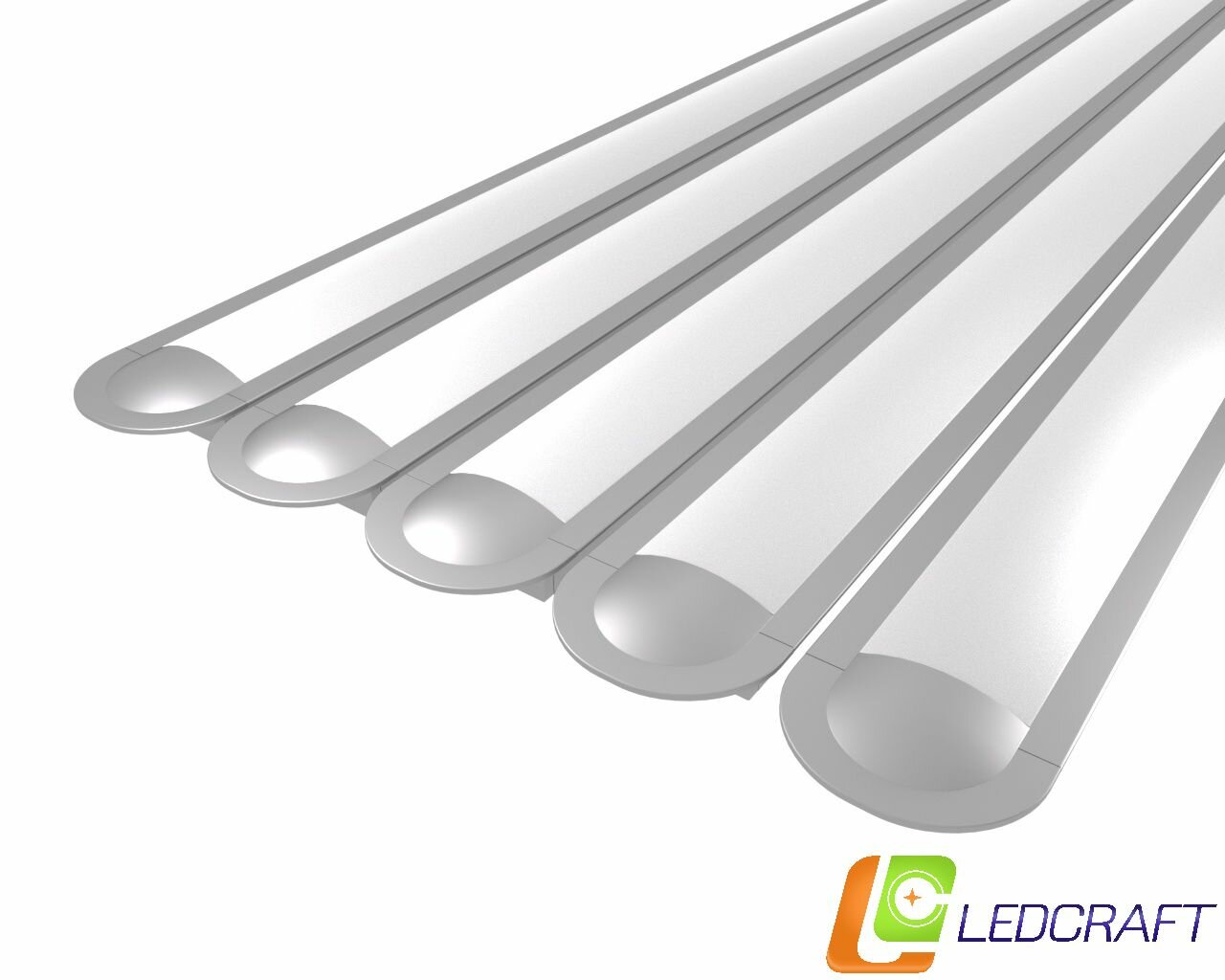 Ledcraft LC-LPV0722M16-1x5Silver комплект из 5 шт серебро (1м профиль1м рассеиватель2 заглушки)