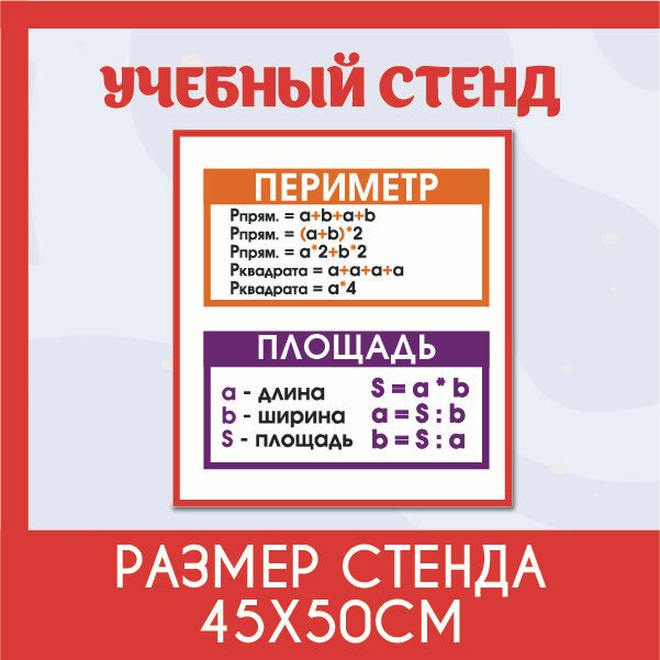 Стенд учебный для школы "Периметр-Площадь"