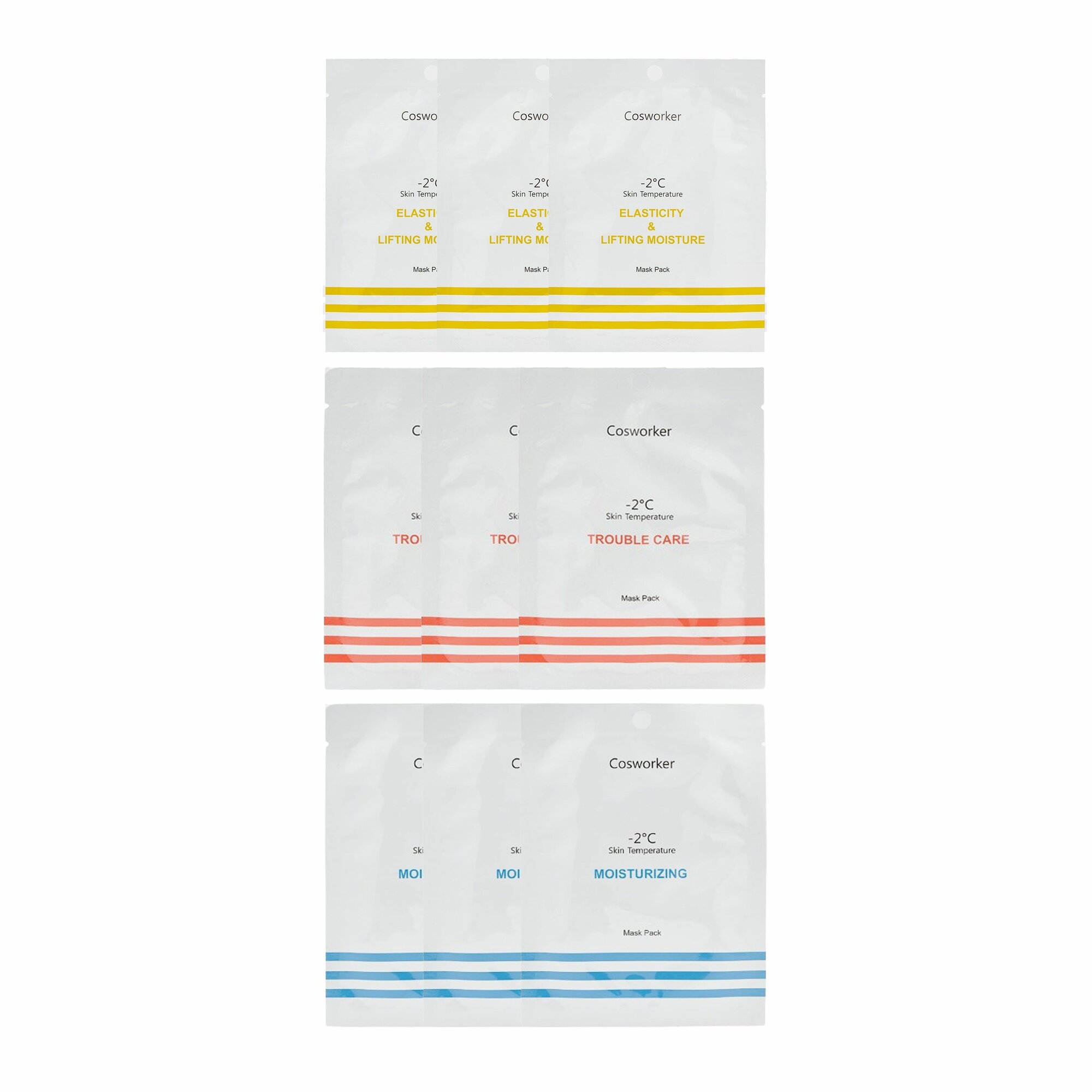 COSWORKER Набор масок для лица -2 Skin Temperature Mask Set