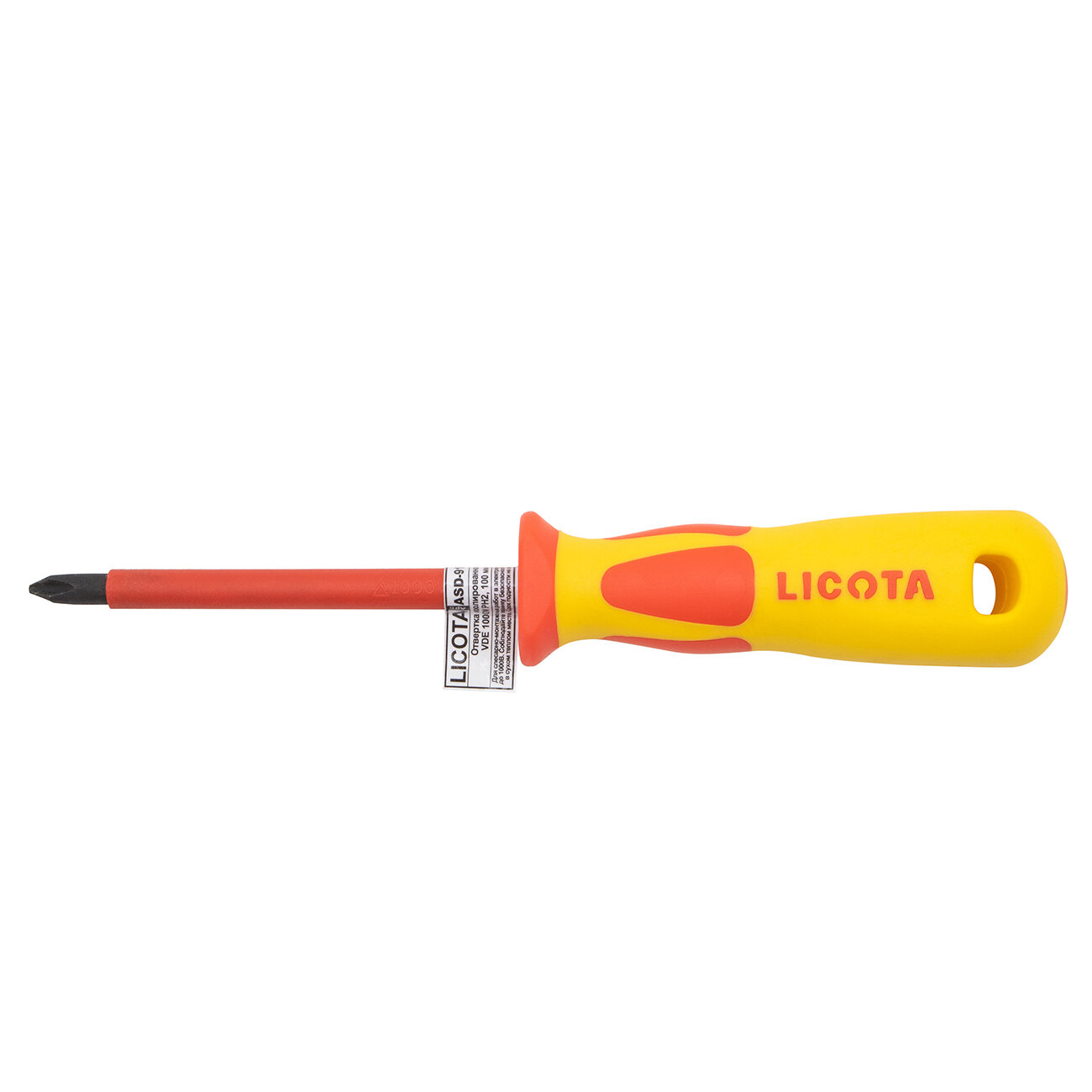 Licota ASD-910600 Отвертка изолированная VDE 1000V (крест) PH0, 60 мм - фото №1