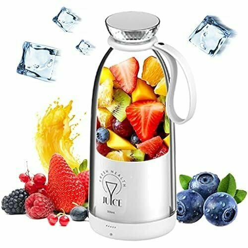 Портативный миксер Миксер индивидуального размера контейнер для смешивания перезаряжаемая чашка для соковыжималки для коктейлей и смузи типа C с 6 лезвиями простой и быстрый в использовании легко чистится 500 мл169 унций белый 1544800₽