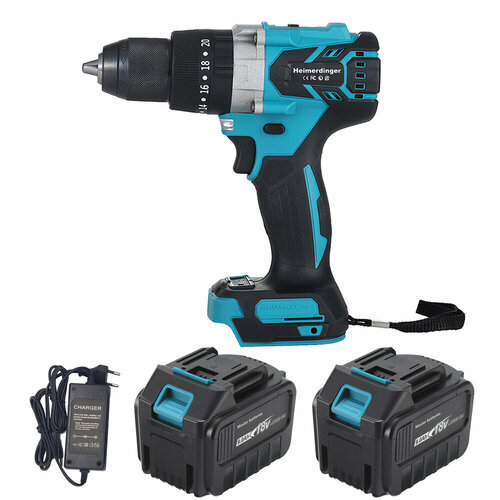 Аккумуляторная ударная бесщеточная дрель-шуруповерт Heimerdinger 18В 2х9 Ач Li-Ion 150 нм LB176S 16178₽